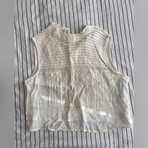 Zara Cream & Lace Crop Blouse